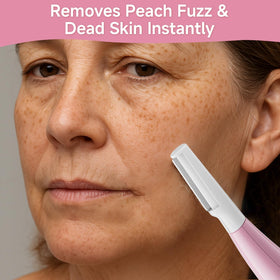 Skinharbor close-up on dermaplaning blade edge for clean, effective hair removal