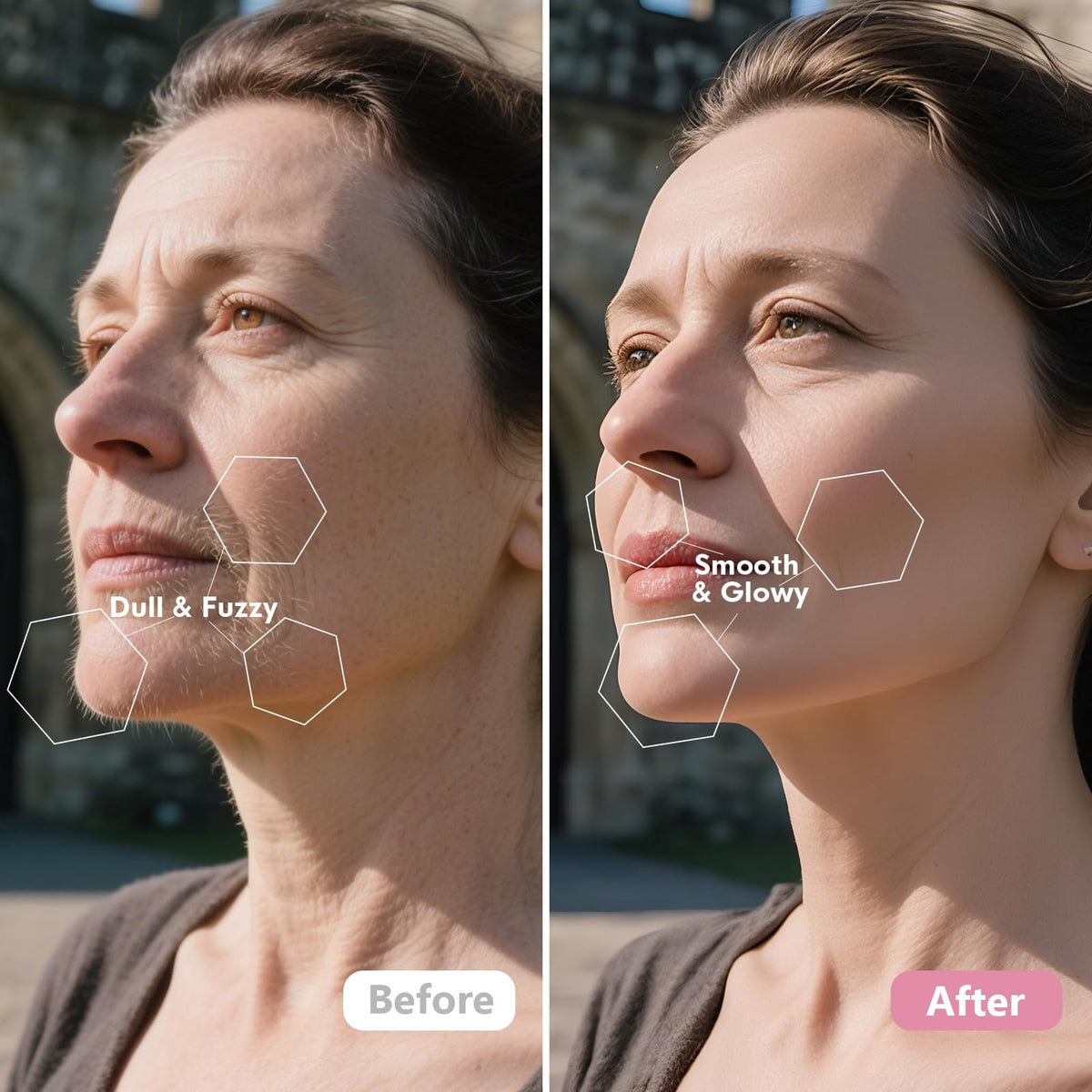 Skinharbor demonstrating silky skin texture after use for smoother makeup application