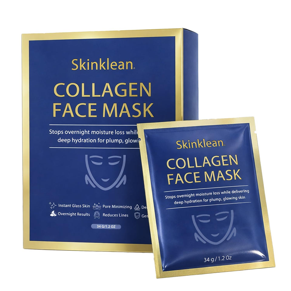 SkinKlean front packaging showing four collagen patches and benefits