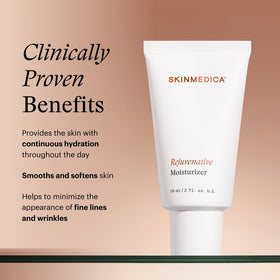 SkinMedica jar held by hands to display true 2 oz size for scale