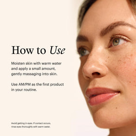 SkinMedica cleanser held in hand showing actual size and travel-friendly 6 fl oz scale