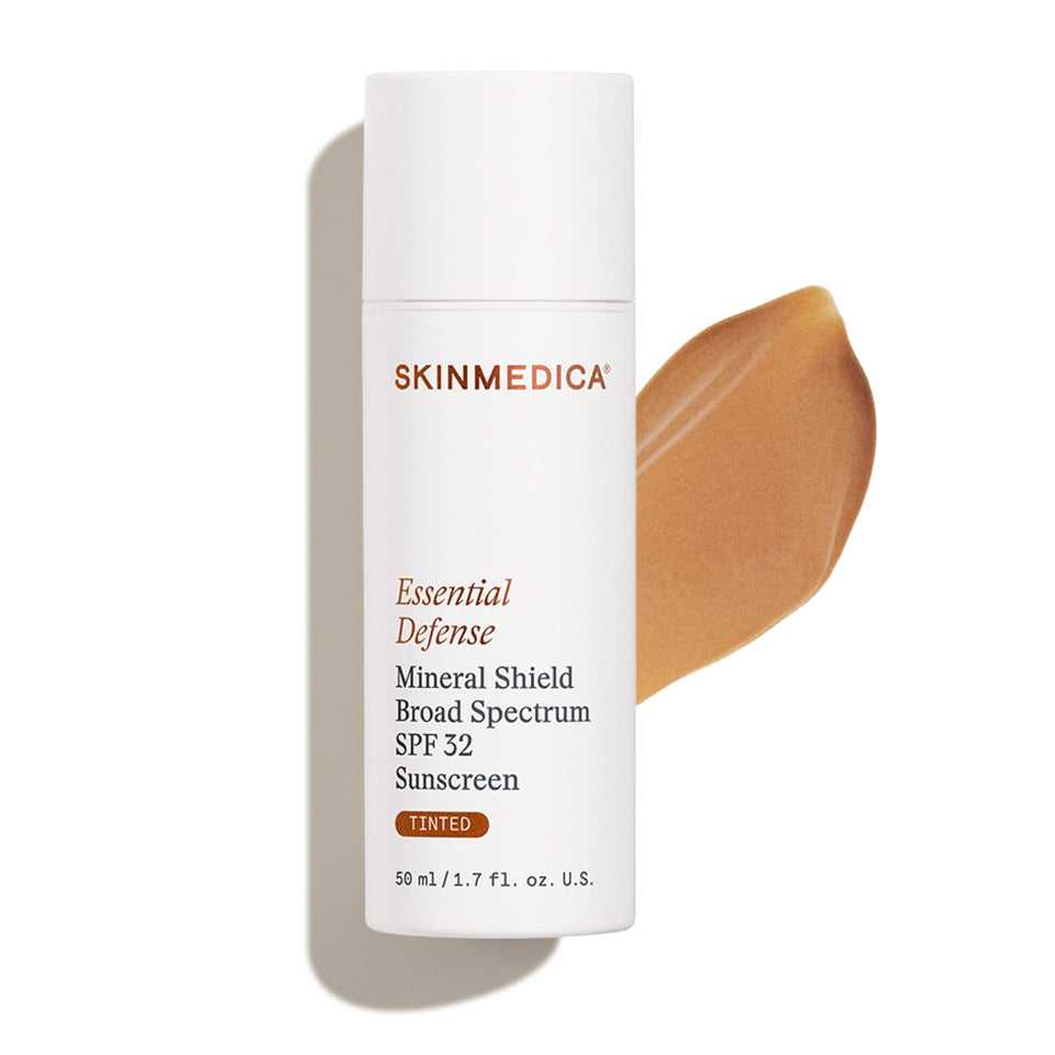 SkinMedica front packaging showing SPF 32 tinted sunscreen and benefit of daily protection