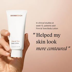 SkinMedica bottle staged with other skincare items suggesting daily routine