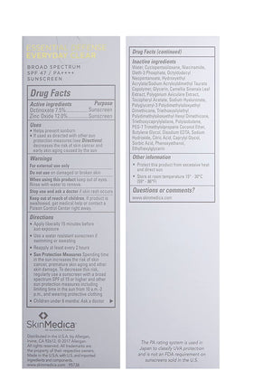 SkinMedica label close-up listing ingredients and UV protection features