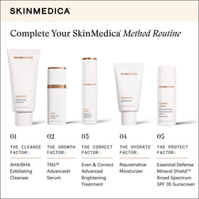 SkinMedica moisturizer on model neck and face improving skin appearance