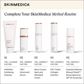 SkinMedica ingredients label close-up emphasizing research-driven formulation