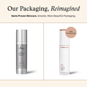 SkinMedica pump dispense detail highlighting controlled dosage and hygienic use