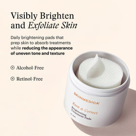 SkinMedica single pad soaked with solution showing even saturation benefit