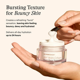 SkinMedica cream dispensed on hand demonstrating easy application