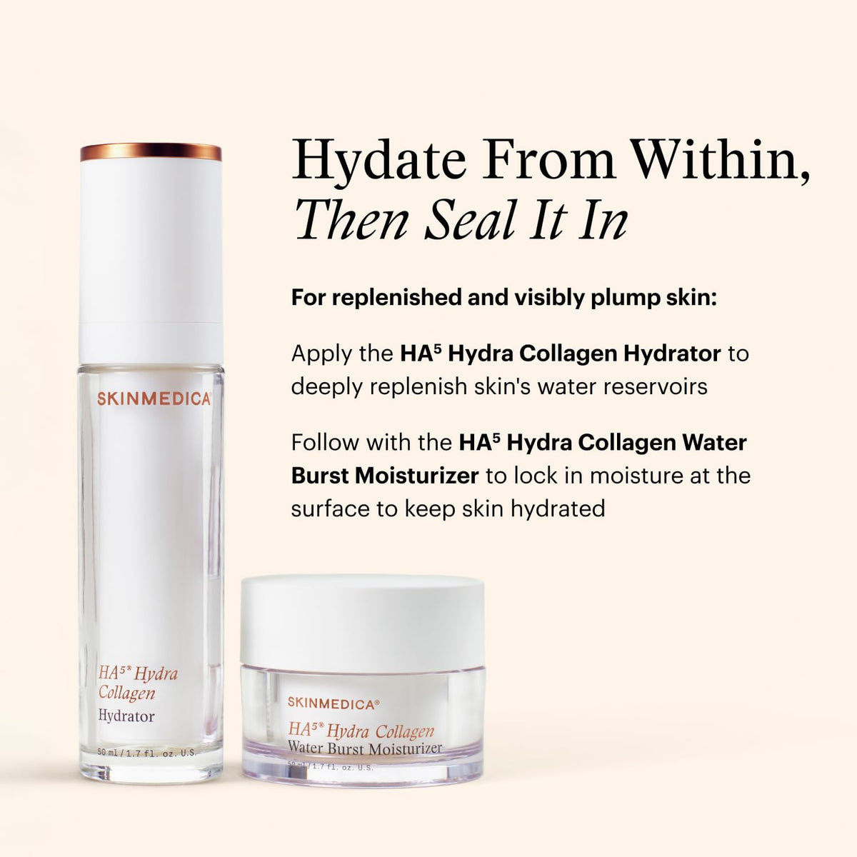 SkinMedica side profile of 1.7 fl oz jar indicating product size