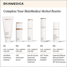 SkinMedica before and after schematic indicating visible texture improvement