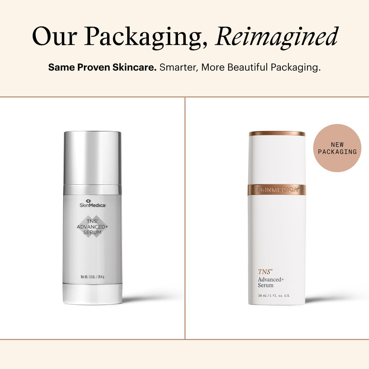SkinMedica dual-chamber detail highlighting separated active formulations