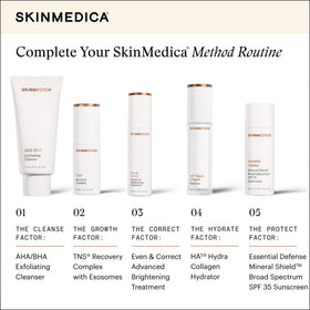 Post-procedure care setup with SkinMedica product showing supportive recovery application