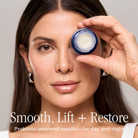 SKINN balm close-up texture melting on fingertip, shows deep hydration benefit