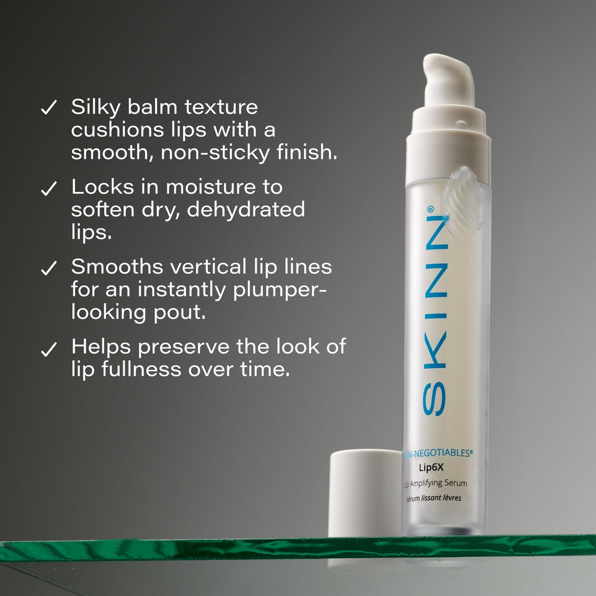 SKINN refill installed in Lip6X applicator demonstrating easy cartridge replacement