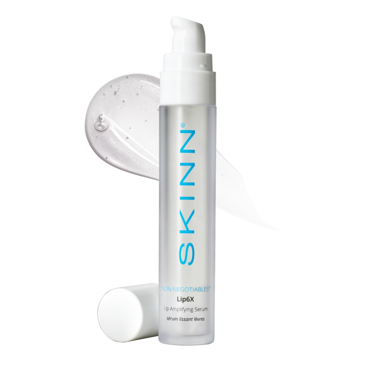 SKINN Lip6X front packaging showing bottle and logo, conveys premium care