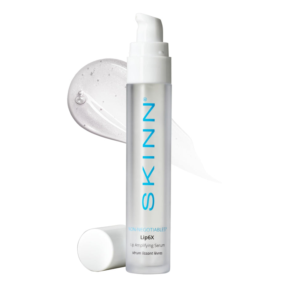 SKINN Lip6X front packaging showing bottle and logo, conveys premium care