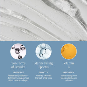 SKINN Lip6X marine spheres ingredient close-up, emphasizes smoothing benefit