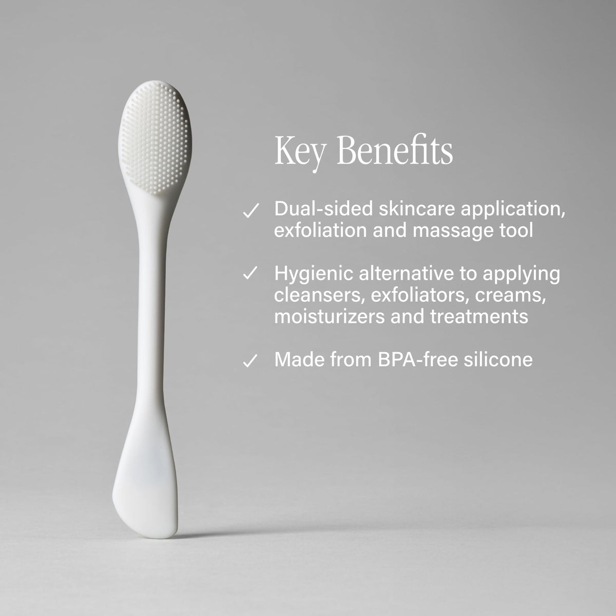 SKINN detail of soft silicone bristles gently exfoliating to refine texture