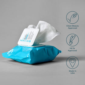 SKINN resealable pack in a travel bag preserving moisture and convenience