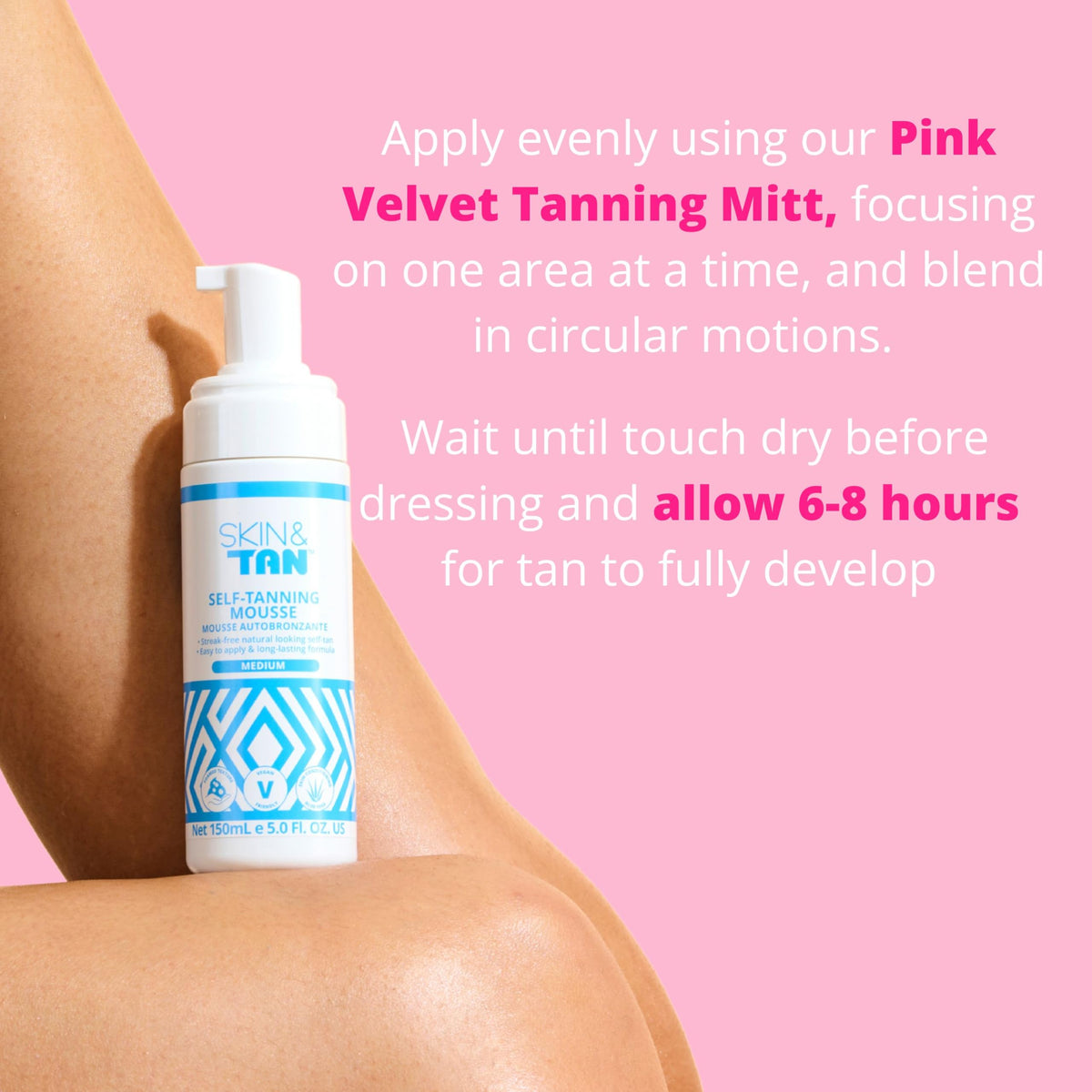 Skinny Tan in bathroom vanity scene for easy daily tanning routine