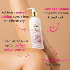 Skinny Tan smooth lotion texture close-up, highlights fast-absorbing hydration