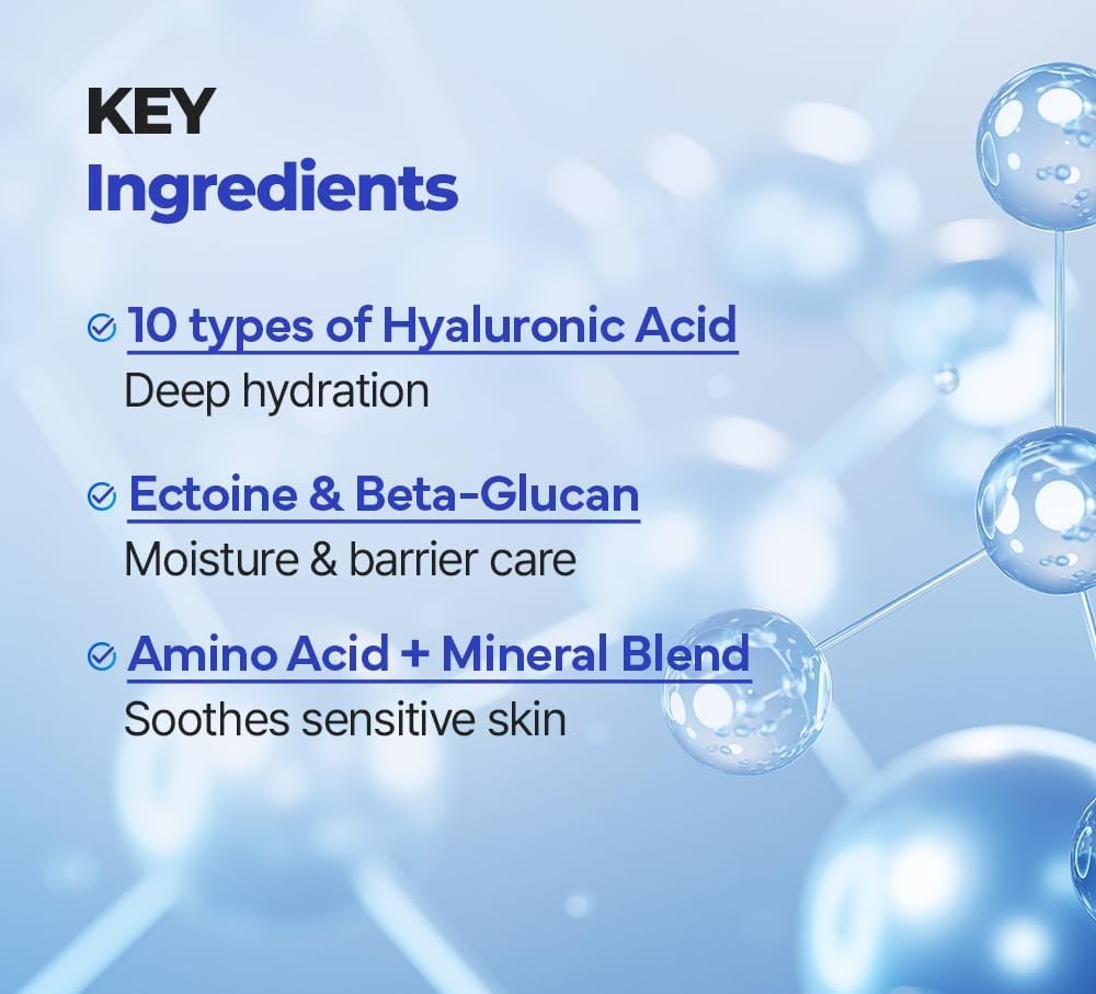 SKINSINS ingredient label close-up showing hyaluronic acid and claims