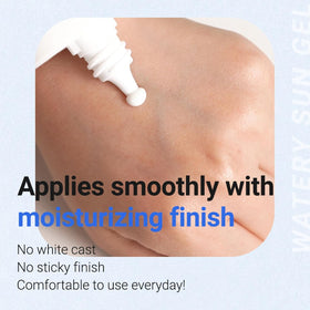 SKINSINS gel dispensed on hand showcasing lightweight, non-sticky feel
