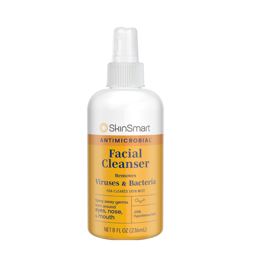 SkinSmart Antimicrobial front packaging showing 8 oz spray for easy identification and portability