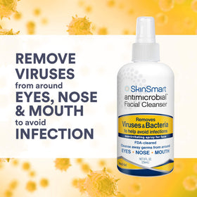SkinSmart Antimicrobial droplet on skin showing clear texture and a calming, non-greasy finish