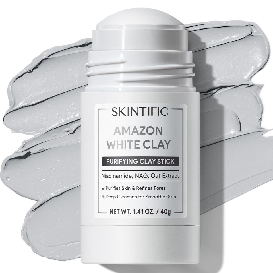 SKINTIFIC front view of clay mask stick showing compact packaging and convenience