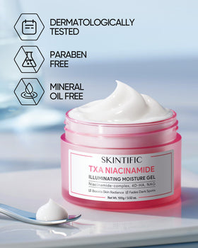 SKINTIFIC cream applied under makeup demonstrating smooth base and non-greasy feel