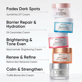 SKINTIFIC paired with sunscreen showing compatibility for AM skincare routines