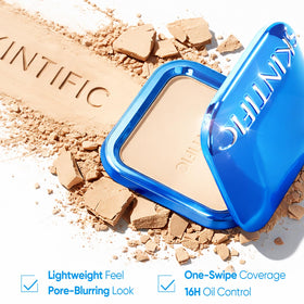 SKINTIFIC compact open with mirror for easy touch-ups on the go