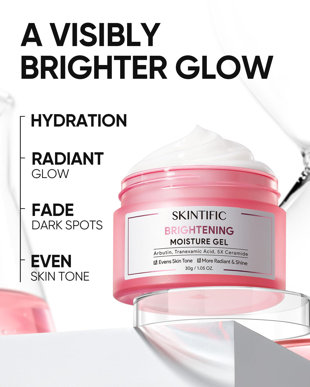SKINTIFIC close-up swirl of cream highlighting lightweight consistency