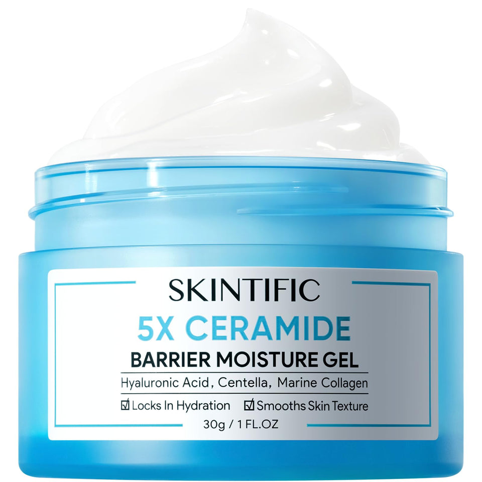 SKINTIFIC front packaging showing compact 30g moisturizer, easy travel use