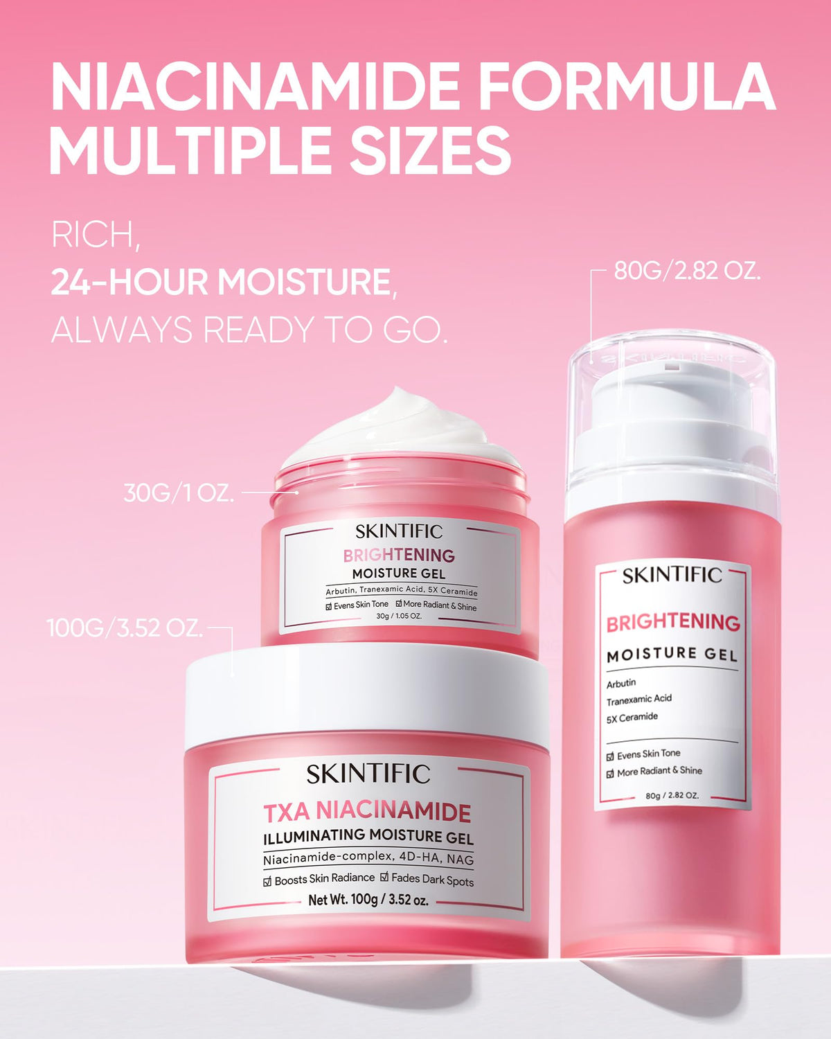 SKINTIFIC back label listing ingredients and clinical testing benefit