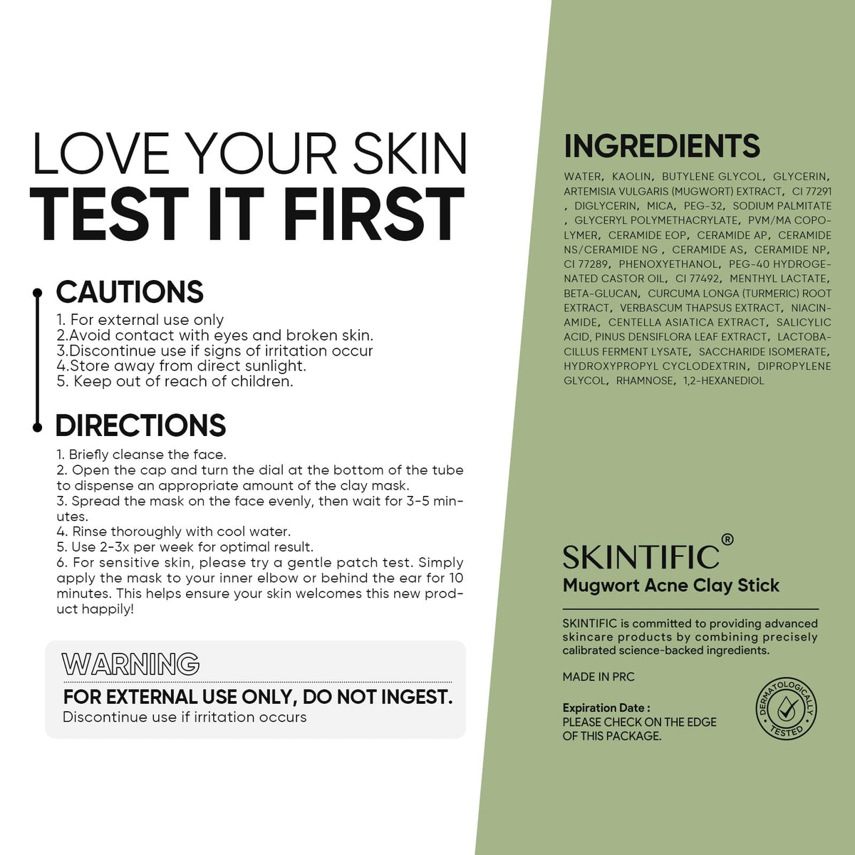 SKINTIFIC close-up clay texture demonstrating gentle, balanced formula