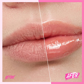 SKINTIFIC on model in natural light showing glossy baby pink finish
