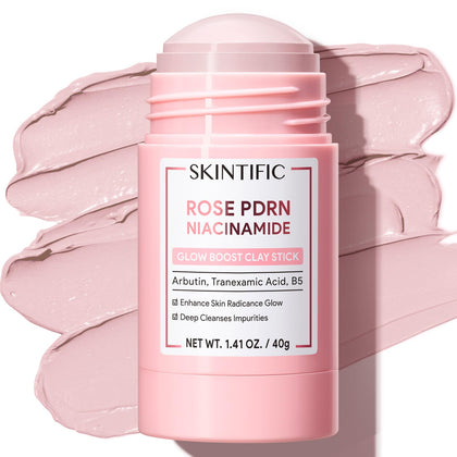 SKINTIFIC front packaging showing clean brightening clay stick benefits