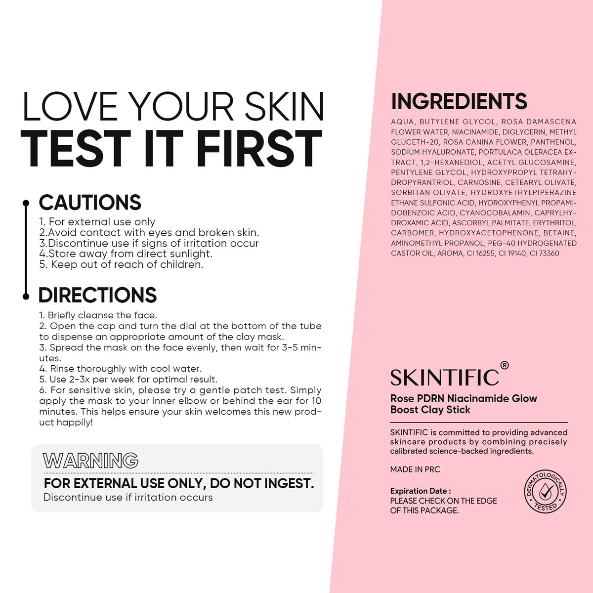 SKINTIFIC open cap and stick tip demonstrating mess-free glide application