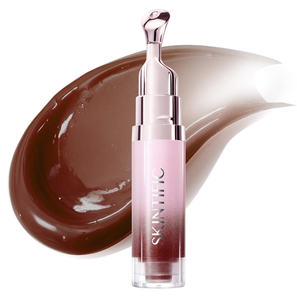 SKINTIFIC front packaging showing tinted lip serum and shade