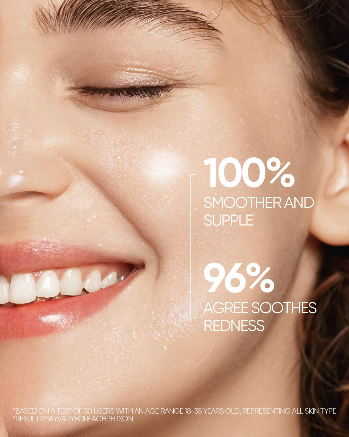 SKINTIFIC fine spray droplets captured to show non-sticky, even coverage benefit