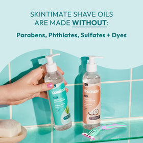Skintimate applied on leg demonstrating razor glide and skin protection