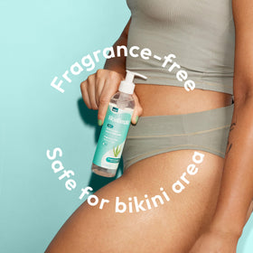 Skintimate used at bikini area showing gentle care and reduced irritation