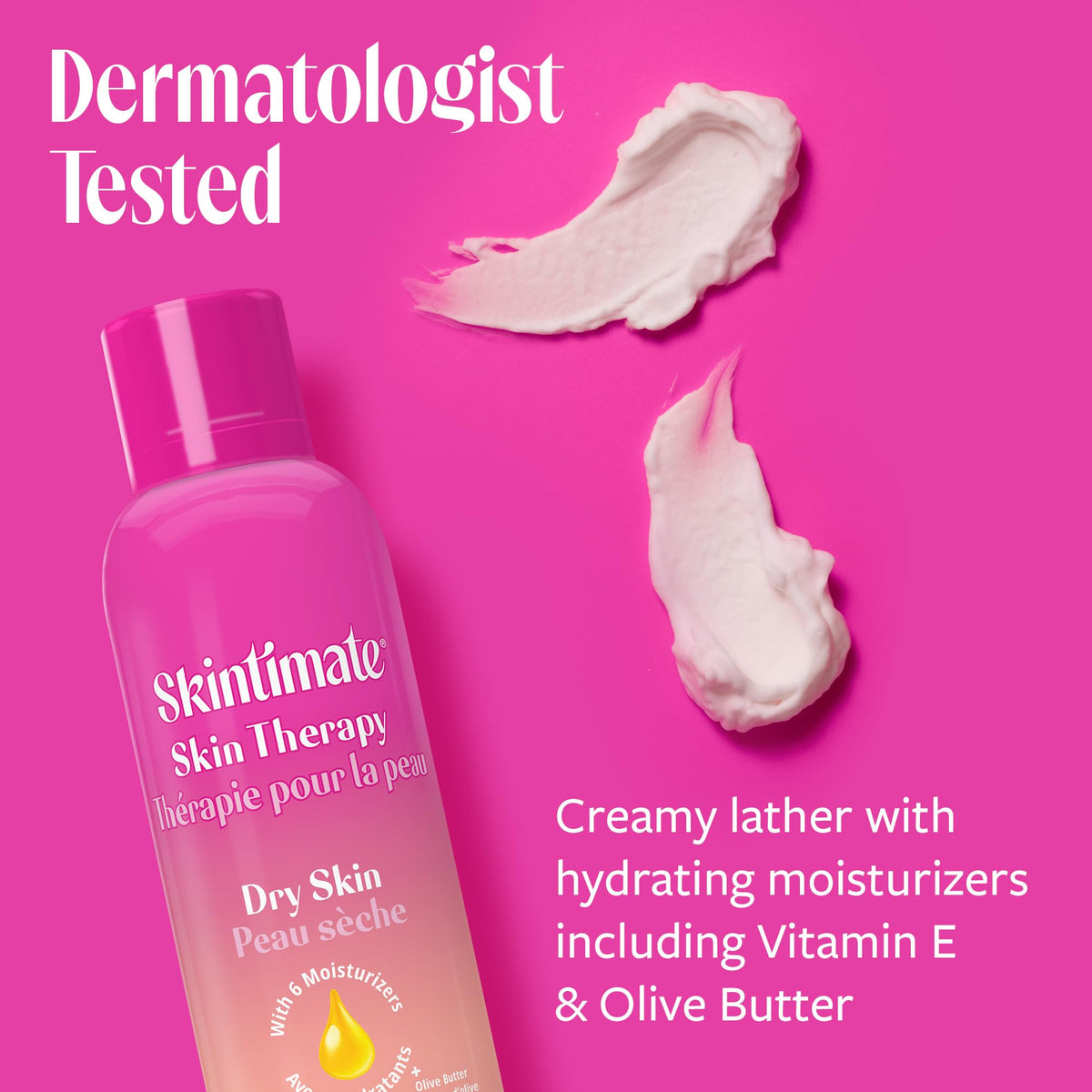 Skintimate close-up of creamy lather texture demonstrating smooth glide benefit