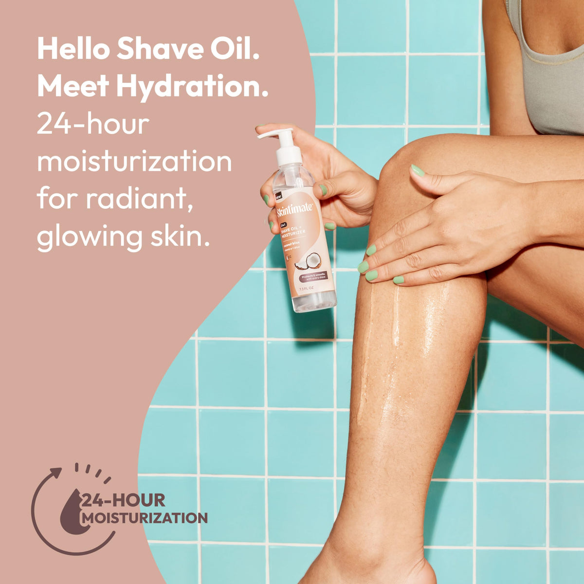 Skintimate oil-serum texture close-up for smooth glide benefit