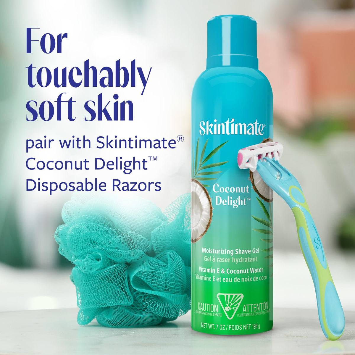 Skintimate back label with ingredients list and hydration benefit