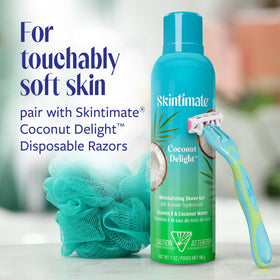 Skintimate back label with ingredients list and hydration benefit