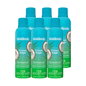 Skintimate front packaging showing coconut scent and six-pack benefit